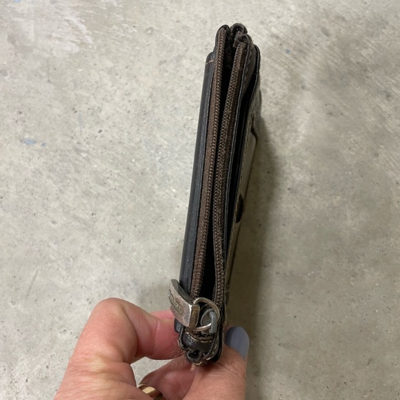 Fossil mini small wallet leather vintage Y2K brown READ - Picture 3 of 5